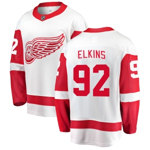 Men's Corey Elkins Detroit Red Wings Breakaway Away Jersey - White