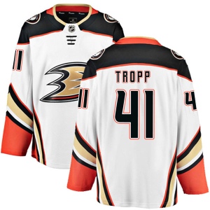 Men's Corey Tropp Anaheim Ducks Authentic Away Jersey - White