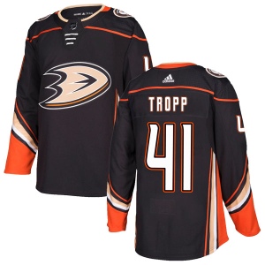 Men's Corey Tropp Anaheim Ducks Authentic Home Jersey - Black