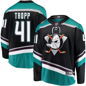 Men's Corey Tropp Anaheim Ducks Breakaway Alternate Jersey - Black