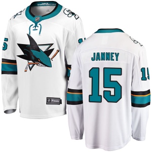 Men's Craig Janney San Jose Sharks Breakaway Away Jersey - White