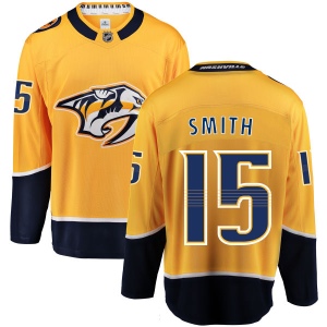 Men's Craig Smith Nashville Predators Home Breakaway Jersey - Yellow