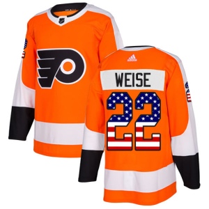 Men's Dale Weise Philadelphia Flyers Authentic USA Flag Fashion Jersey - Orange