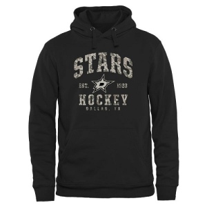 Men's Dallas Stars Camo Stack Pullover Hoodie - Black