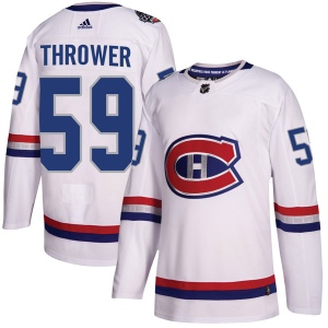 Men's Dalton Thrower Montreal Canadiens Authentic 2017 100 Classic Jersey - White