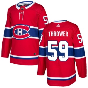 Men's Dalton Thrower Montreal Canadiens Authentic Home Jersey - Red