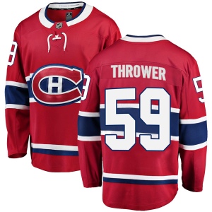 Men's Dalton Thrower Montreal Canadiens Breakaway Home Jersey - Red