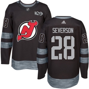 Men's Damon Severson New Jersey Devils Authentic 1917-2017 100th Anniversary Jersey - Black