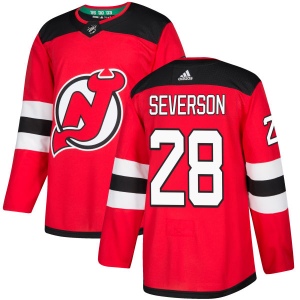 Men's Damon Severson New Jersey Devils Authentic Jersey - Red