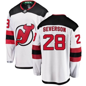 Men's Damon Severson New Jersey Devils Breakaway Away Jersey - White