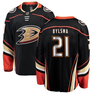 Men's Dan Bylsma Anaheim Ducks Authentic Home Jersey - Black