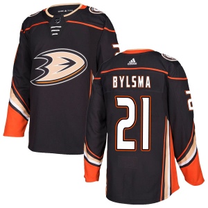 Men's Dan Bylsma Anaheim Ducks Authentic Home Jersey - Black