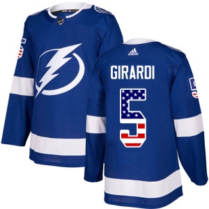 Men's Dan Girardi Tampa Bay Lightning Authentic USA Flag Fashion Jersey - Blue