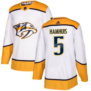 Men's Dan Hamhuis Nashville Predators Authentic Away Jersey - White