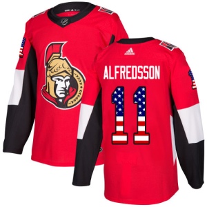 Men's Daniel Alfredsson Ottawa Senators Authentic USA Flag Fashion Jersey - Red