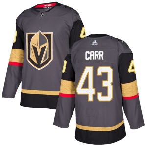 Men's Daniel Carr Vegas Golden Knights Authentic Gray Home Jersey - Gold