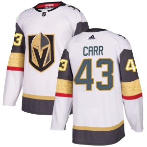 Men's Daniel Carr Vegas Golden Knights Authentic White Away Jersey - Gold