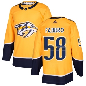 Men's Dante Fabbro Nashville Predators Authentic Jersey - Gold