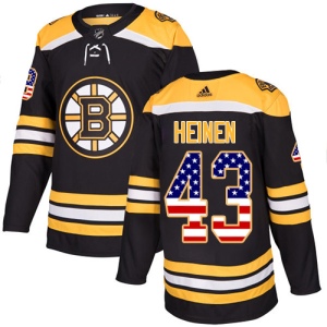 Men's Danton Heinen Boston Bruins Authentic USA Flag Fashion Jersey - Black