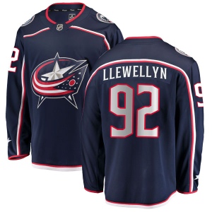 Men's Darby Llewellyn Columbus Blue Jackets Breakaway Home Jersey - Navy