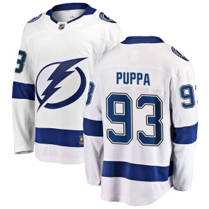 Men's Daren Puppa Tampa Bay Lightning Breakaway Away Jersey - White