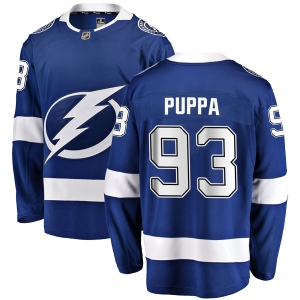 Men's Daren Puppa Tampa Bay Lightning Breakaway Home Jersey - Blue