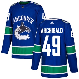 Men's Darren Archibald Vancouver Canucks Authentic Home Jersey - Blue