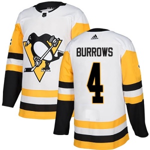 Men's Dave Burrows Pittsburgh Penguins Authentic Away Jersey - White