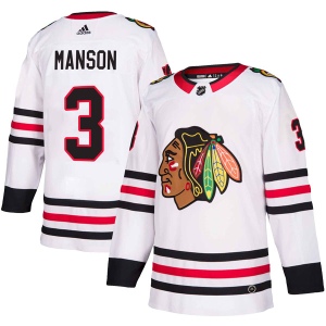 Men's Dave Manson Chicago Blackhawks Authentic Away Jersey - White