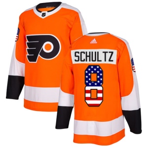 Men's Dave Schultz Philadelphia Flyers Authentic USA Flag Fashion Jersey - Orange