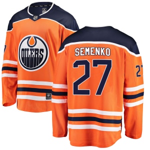 Men's Dave Semenko Edmonton Oilers Authentic r Home Breakaway Jersey - Orange