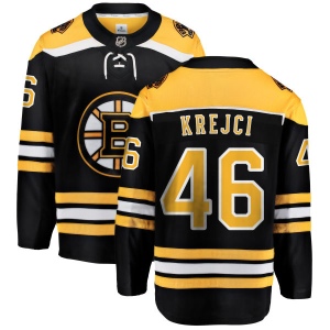 Men's David Krejci Boston Bruins Home Breakaway Jersey - Black