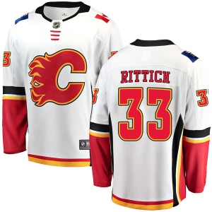 Men's David Rittich Calgary Flames Breakaway Away Jersey - White