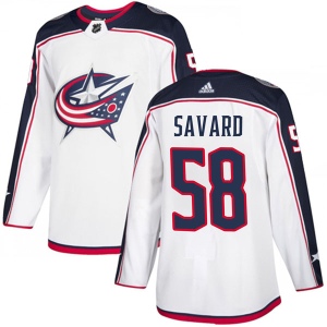 Men's David Savard Columbus Blue Jackets Authentic Away Jersey - White