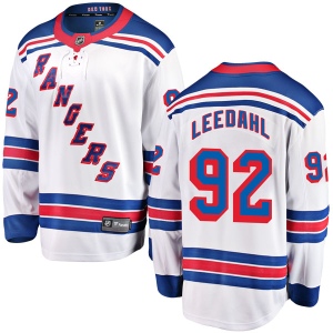 Men's Dawson Leedahl New York Rangers Breakaway Away Jersey - White