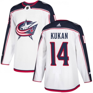 Men's Dean Kukan Columbus Blue Jackets Authentic Away Jersey - White