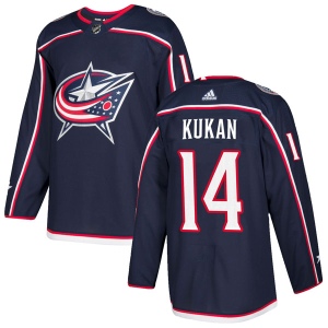 Men's Dean Kukan Columbus Blue Jackets Authentic Home Jersey - Navy