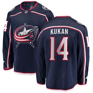 Men's Dean Kukan Columbus Blue Jackets Breakaway Home Jersey - Navy