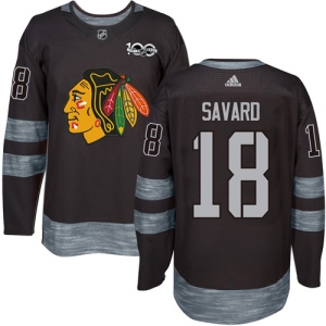 Men's Denis Savard Chicago Blackhawks Authentic 1917-2017 100th Anniversary Jersey - Black