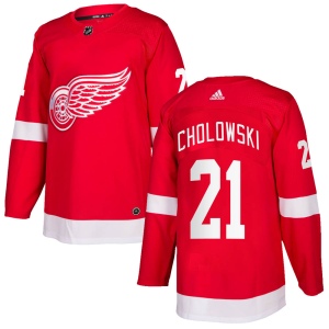 Men's Dennis Cholowski Detroit Red Wings Authentic Home Jersey - Red