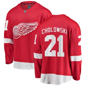 Men's Dennis Cholowski Detroit Red Wings Breakaway Home Jersey - Red