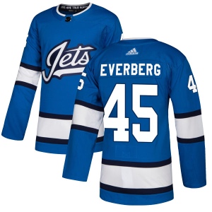 Men's Dennis Everberg Winnipeg Jets Authentic Alternate Jersey - Blue