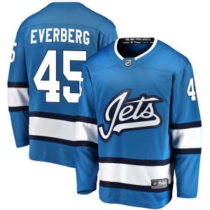 Men's Dennis Everberg Winnipeg Jets Breakaway Alternate Jersey - Blue