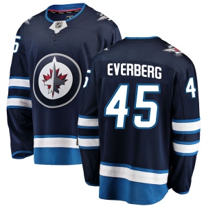 Men's Dennis Everberg Winnipeg Jets Breakaway Home Jersey - Blue