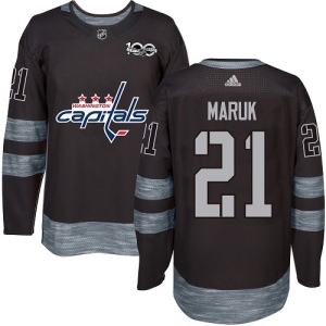 Men's Dennis Maruk Washington Capitals Authentic 1917-2017 100th Anniversary Jersey - Black