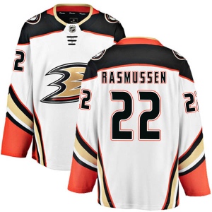 Men's Dennis Rasmussen Anaheim Ducks Authentic Away Jersey - White