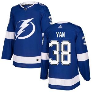 Men's Dennis Yan Tampa Bay Lightning Authentic Home Jersey - Blue