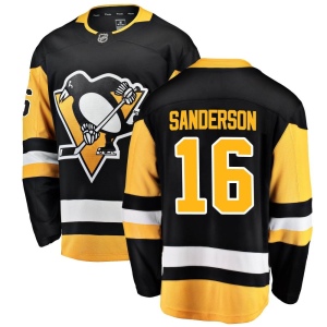 Men's Derek Sanderson Pittsburgh Penguins Breakaway Home Jersey - Black