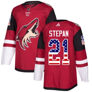 Men's Derek Stepan Arizona Coyotes Authentic USA Flag Fashion Jersey - Red