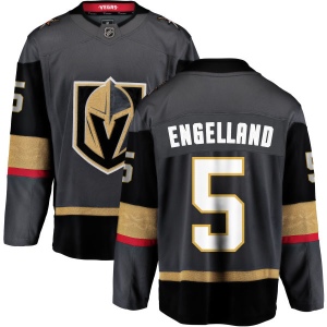 Men's Deryk Engelland Vegas Golden Knights Black Home Breakaway Jersey - Gold